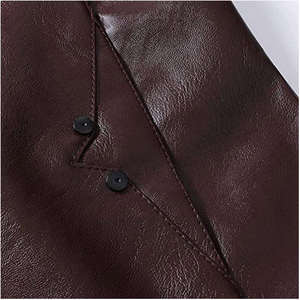 2023 Mejor ropa de moda para hombres Venta al por mayor Diseño de chaqueta de cuero puro - Product Image 4