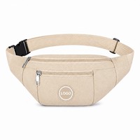 Sac banane unisexe portable en nylon avec fermeture éclair, idéal pour les voyages en plein air, la plage, les vacances, la gare, les stations, les hôtels et les halls.