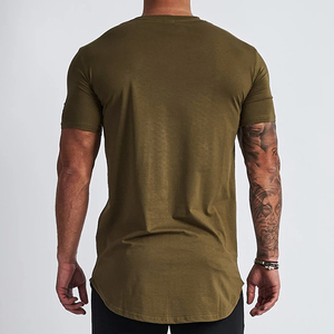 Nueva Camiseta Larga Ajustada para Hombre 2025, Camisetas Largas Ajustadas de Algodón para Hombre, Dobladillo Curvo Más Largo, Ropa Casual para Gimnasio y Musculación - Product Image 6