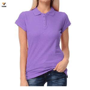 Nouveau design OEM T-shirt polo pour femme 100% coton personnalisé uni brodé imprimé Slim Fit formel femmes Polo T-Shirt - Product Image 1