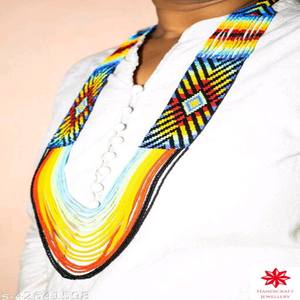 Conjuntos de collares de diseñador multicolor, collares de joyería de moda hechos a mano para mujeres y niñas, ropa en Hldi, Mehendi Wear - Product Image 4