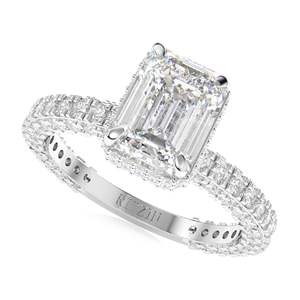 Bague taille émeraude 1.00CT, bague de fiançailles en diamant incolore, bague de fiançailles solitaire, bague de promesse - Product Image 2