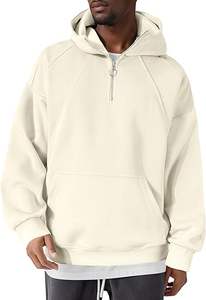 Sudadera con Capucha Extra Grande para Hombre, con Cierre de Cremallera de un Cuarto, Corte Holgado, con Bolsillo, Precio al por Mayor - Product Image 3