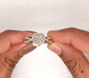 Anillo de Compromiso con Diamante Cultivado en Laboratorio de 0.50 Quilates, Diseño de Corazón, Joyería de Boda, Oro Blanco/Rosa Sólido de 10k/14k/18k - Product Image 2
