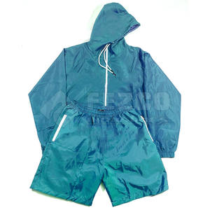 Best Quality Custom <b>Men's</b> Color Patchwork Windbreaker Polyester Nylon Tracksuit <b>Men</b> Track <b>Zip</b> up Jacket and <b>Shorts</b> Set - Product Image 2