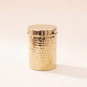 Pure Brass Golden <b>Food</b> Storage <b>Jar</b> Canisters With Airtight Lids Minimalist Design For Kitchen Use Cylinder Shape - Product Image 4