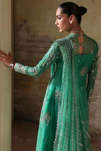 Robe de soirée Anarkali Lehenga Choli en mousseline de soie brodée de créateur avec un design maxi à manches longues pour femmes en tissu acrylique - Product Image 6