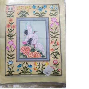 Lukisan Minyak Bertema Burung Pada Kain Sutra Ideal untuk Digunakan Dalam Dekorasi Rumah dan Cocok untuk Toko Rumah untuk Dijual Kembali