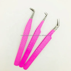 LashPlus Vente en gros Marque privée Extensions de cils volumineuses Personnalisées Pinces en acier inoxydable rose argenté antistatiques antimagnétiques - Product Image 2