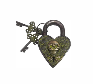 Brass Skull Door Lock Padlock Premium Quality Duty Safety Antique Simple and Attractive Look Pad Lock Sets Keys - Product Image 1
