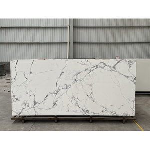 Dalles de pierre frittée blanches grand format, prix de gros usine, parfaites pour les revêtements de sol de villas, comptoirs, escaliers et panneaux muraux - Product Image 3