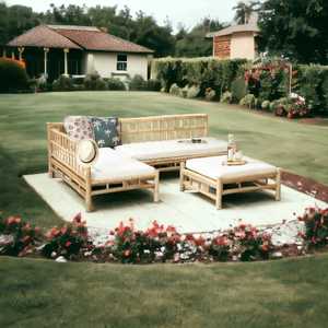 La mejor calidad, los más vendidos, juegos de sofás seccionales de bambú para interior y exterior, jardín, patio, muebles de bambú, sofás con mesa de centro - Product Image 4