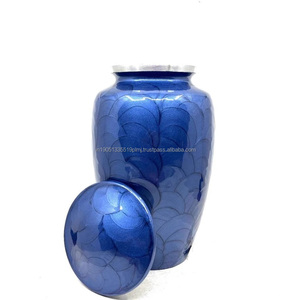 Urna de cremación de aluminio con acabado Meena blanca perla más vendida, tarro de cenizas de recuerdo de Metal para adultos para restos humanos para funerales - Product Image 3