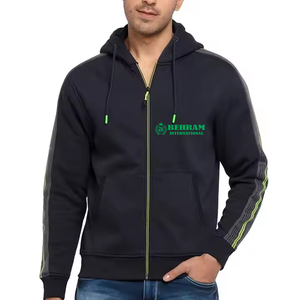 Sweat-shirts à fermeture éclair unisexes entièrement personnalisés, style décontracté, nouvelle arrivée, coupe régulière confortable, en spandex/coton, respirant, séchage rapide - Product Image 4