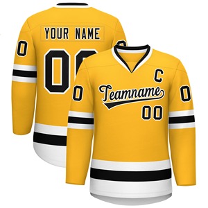 Venta al por mayor en blanco Hockey Jersey ropa deportiva impresa digital con cuello en V Hockey uniforme bordado nombre del equipo personalizado Hockey Jersey - Product Image 4