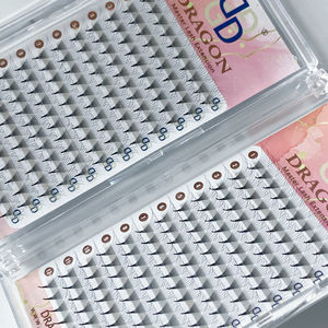 Abanicos prefabricados de visón de imitación Premium hechos a mano profesionales fibra PBT coreana súper suave aspecto Natural rizos estables logotipo personalizado oscuro - Product Image 2