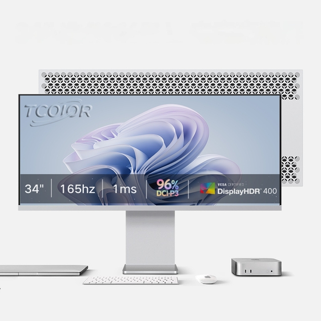 34 Inch 4k Resolution Aluminum Alloy Monitor 5k For Mac Retina Display Professional Video Editing Color Grading 165Hz PC Gaming