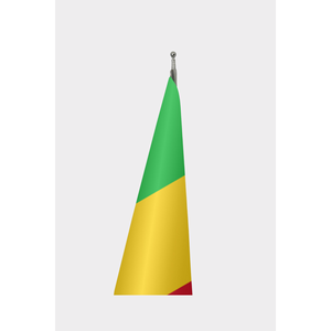 Drapeau officiel du Mali pour intérieur, techniques d'impression numérique, mât en aluminium, fabriqué en polyester et soie synthétique - Product Image 3