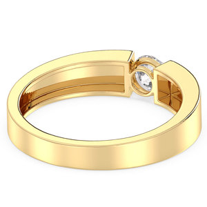 REYES-Anillo de compromiso de oro rosa minimalista, Plata de Ley 925, moissanita GRA certificada, joyería fina para mujer, regalos de boda - Product Image 4