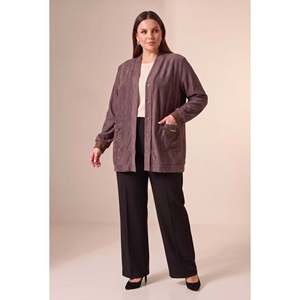 Cardigan en tricot grande taille Fitilli, couleur café - Product Image 4