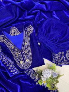 Exquis nouveau Designer lourd broderie travail Salwar Kameez velours indien pakistanais costume framboise tenue de mariée longue tenue de fête - Product Image 6