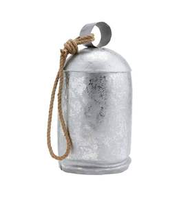 Cloche galvanisée pour décoration de Noël Vente en gros Artisanat en métal Cloche suspendue pour le jardin Cloches élégantes à revêtement gris Design abstrait - Product Image 5