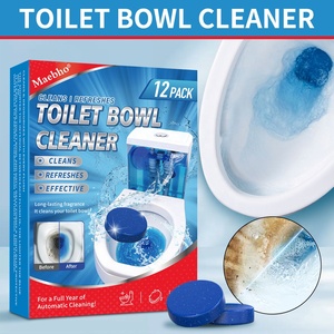 12 Pack Solid <strong>Toilet</strong> Cleaning <strong>Block</strong> Blue Bubble Lemon Scent Automatic Bathroom <strong>Toilet</strong> Tank <strong>Toilet</strong> Bowl Cleaner Tablets - Product Image 1
