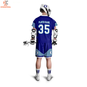Ensemble d'uniformes de lacrosse personnalisés OEM avec maillots et shorts sublimés, design sur mesure, nom et numéro personnalisés, en maille - Product Image 5
