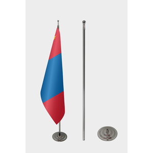 Drapeau d'intérieur officiel de la Mongolie avec impression numérique, mât en aluminium ou en fibre de verre, design personnalisable - Product Image 2