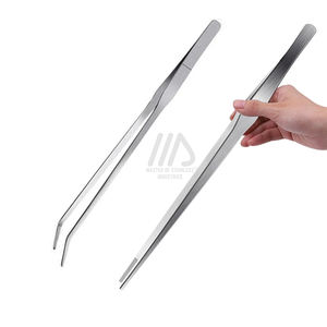 <b>Aquarium</b> Cleaning Tools Stainless Steel Small Tweezer Straight Curved Tong 8 Inches Luxury Eco-Friendly Aquascaping Desktop - Product Image 2