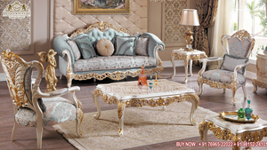 Juego de Sofás de Diseño Moderno y Lujoso para Sala de Estar, Madera Maciza, Tallado a Mano, Estilo Victoriano, Formal, EE. UU. - Product Image 6