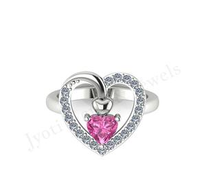 Corazón de plata de ley de calidad superior 6mm Pretty Shiny Lover Joyería personalizada Regalo Anillo de compromiso de lujo para regalo de San Valentín - Product Image 5