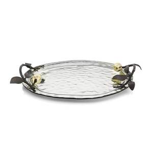 Bandeja de servicio de metal dorado, elegante y duradera, perfecta para servir bebidas, aperitivos y Decoración elegante - Product Image 2