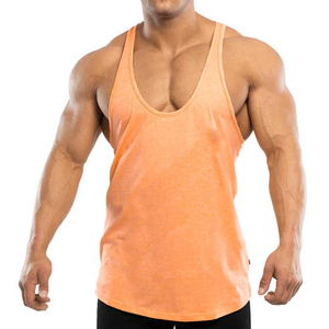 Débardeur de sport en coton respirant à séchage rapide, de qualité supérieure, écologique, avec col rond côtelé, couleurs personnalisées pour hommes - Product Image 4
