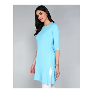 Blusa Larga de Algodón Lisa para Mujer, Elegante, Suave, Transpirable, Perfecta para Uso Diario Informal o Laboral - Product Image 5