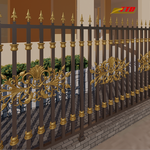 Valla de hierro forjado 3D con paneles de metal recubiertos de polvo características de privacidad al aire libre y estructura de poste de valla resistente - Product Image 1