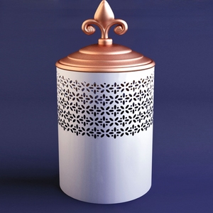 Bougeoir votif rond en métal de fer décoratif pour la maison bougeoir de conception moderne de couleur d'or blanc pour la décoration de table - Product Image 6