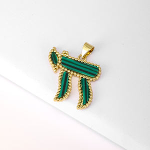 QIKU Ciondoli <span class=keywords><strong>Alfabeto</strong></span> <span class=keywords><strong>Ebraico</strong></span> Chai all'Ingrosso, Placcati in Oro 18K, Amuleti Portafortuna della Cultura Ebraica per Creazione di Gioielli - Product Image 5