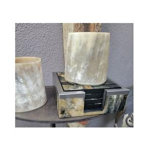 Posavasos de cuerno de búfalo moderno, Juego de 4 piezas y uso hecho a mano para vender vajilla artesanal y posavasos de diseño a cuadros de cuerno - Product Image 4