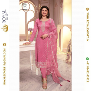 Nouveau futur ensemble de robes Kuleesh Purva travail brodé de fil lourd sur Georgette de soie imprimée pour la fête - Product Image 6