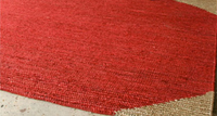 Tapis Bohème Chic Rouge Uni en Coton et Jute, Tapis de Sol Écologique Antidérapant Tressé à la Main, Style Kilim à Motifs Floraux, Ensembles de Tapis de Grande Taille
