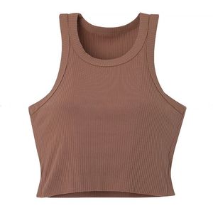Débardeur court personnalisé pour femmes Débardeur tricoté pour l'entraînement sportif et les vêtements de sport de yoga - Product Image 4
