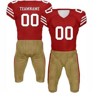 Uniforme de Fútbol Americano Personalizado al por Mayor, 100% Poliéster, Transpirable, Mangas Cortas, Tallas Grandes, Protección UV, Absorbe la Humedad - Product Image 1