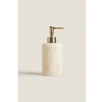 Venta caliente tendencia nuevo conjunto de dispensador de jabón de mármol de textura negra con soporte de cepillo de bandeja y jabonera decoración de baño elegante