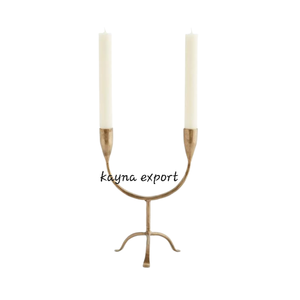 Support de bougie en métal de style antique, artisanal et décoratif, éclairage de mariage et décoration de fête, support de bougie en métal en forme de U - Product Image 3