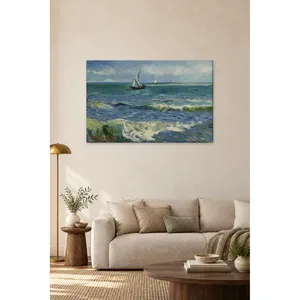 ภาพพิมพ์บนผืนผ้าใบเรือตกปลาของฟิดา แวนโก๊ะในทะเลที่มีคลื่นกระเพื่อม - Product Image 2