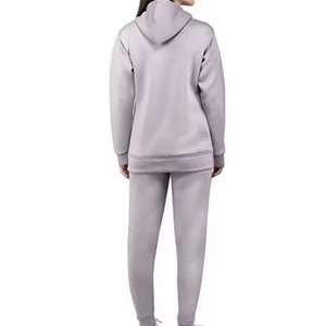 Women's autumn <b>and</b> winter sweatshirt suit solid color casual fashion sports <b>trousers</b> plus fleece sweatshirt suit - Product Image 3