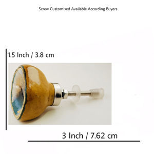 ลูกบิดเซรามิกเคลือบสีน้ำตาลทองหรูหราของโมร็อกโกมือจับลิ้นชักตู้แบบดึงสำหรับการตกแต่งตู้เสื้อผ้าในห้องนอนและห้องครัว - Product Image 5