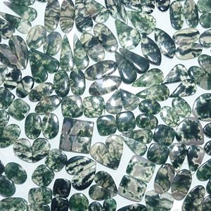 Venta al por mayor cabujón de ágata de musgo natural en todas las formas piedras preciosas sueltas para la fabricación de joyas para COLLAR COLGANTE y par de joyas - Product Image 1