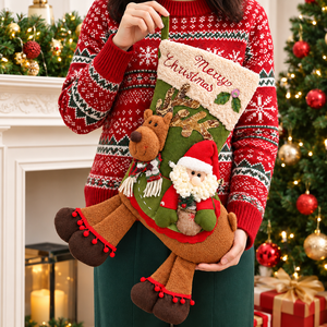 Calcetines Navideños al por Mayor con Diseños 3D de Santa Claus, Muñeco de Nieve y Reno para Decoraciones Navideñas y Bolsas de Regalo - Product Image 4